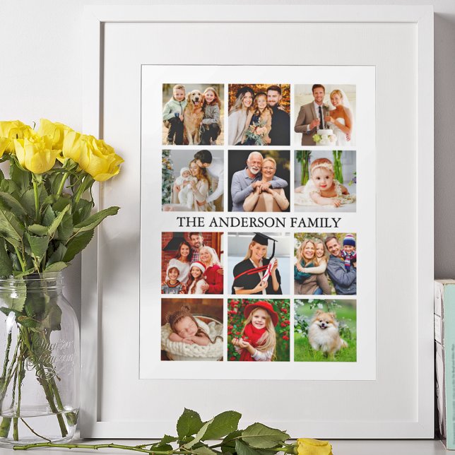 Family Photo Collage Poster (Customize to change text size, text style or background color.)