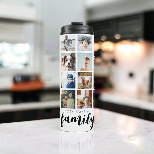 Family photo collage script Thermal Tumbler (Creator Uploaded)