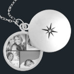 Family Photo Collage Silver Plated Necklace<br><div class="desc">Beautiful personalised locket necklace with 4 of your custom family photos arranged in a square grid photo collage. Add your favourite family photos and create a beautiful keepsake canvas art print. Click Customise It to move photos around, add text, and customise fonts and colours. Great gift for family, friends, parents...</div>