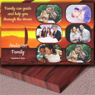 Family Photo Collage Sunset 1124 Art Canvas Print