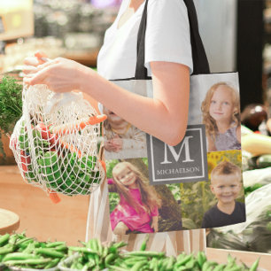 Family Photo Collage Tote Bag