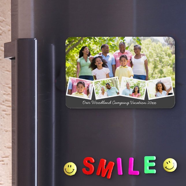 Family Photo Collage w Zigzag Photo Strip Flexible Magnet (Creator Uploaded)