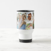 Family Photo Collage with 5 Photos and Name Travel Mug (Center)
