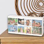 Family Photo Collage with 8 Photos and Custom Text Wooden Box Sign<br><div class="desc">Personalise this handy travel mug with your favourite photos from your family reunion or vacation. The template is set up ready for you to add up to 8 photos, displayed as 4x horizontal landscape and 4x square / instagram format. You can also edit (or delete) the sample wording with your...</div>