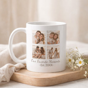 Family Photo Collage with Custom Text Coffee Mug