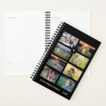 Family photo colllage 8 photos black personalised planner<br><div class="desc">Make your own family photo collage,  8 photos on black background,  planner.
You can add your own photos and name,  monogram and year to create a very unique and personal planner.</div>
