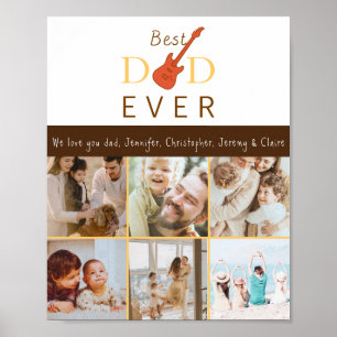 Family Photo Cute Best Dad Ever Script Fathers Day Poster