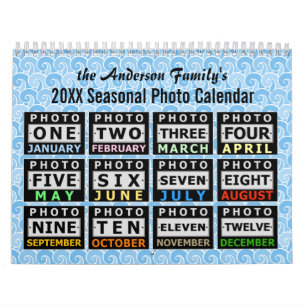 Family Photo Easy DIY Custom 2024 Seasonal Scene Calendar