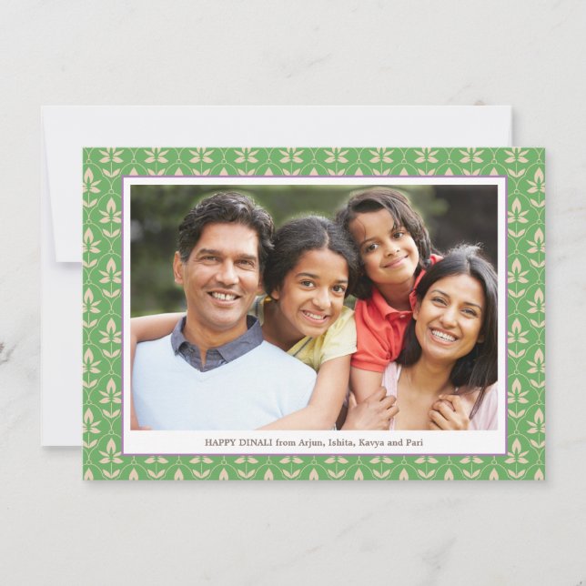 Family Photo Editable Colour Happy Diwali Card (Front)