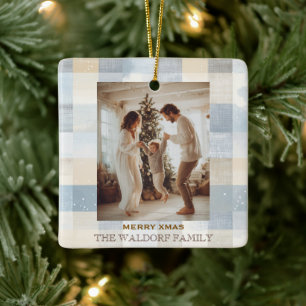 Family Photo Elegant Christmas Ornament