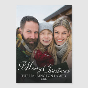 Family Photo Elegant Script Merry Christmas 2026