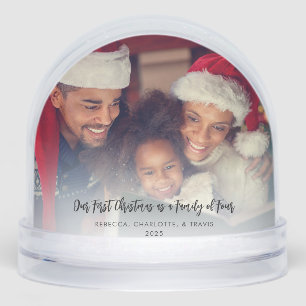 Family Photo First Christmas Together Custom Snowglobe