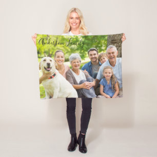 Family Photo Fleece Blanket