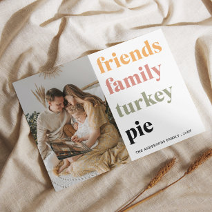 Family Photo   Friends Family Turkey Pie    Postca Postcard
