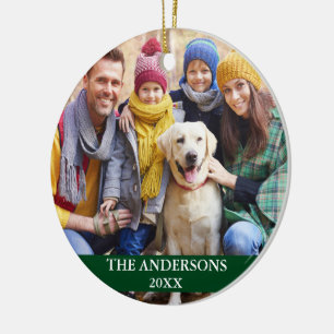 Family Photo Green Ceramic Tree Decoration