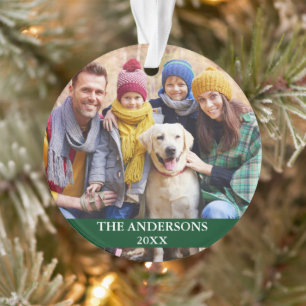 Family Photo Green Ornament
