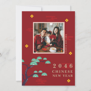Family Photo Greeting Lunar Chinese New Year Card