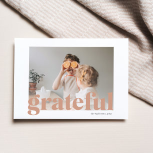 Family Photo   Happy Thanksgiving Grateful   Postcard