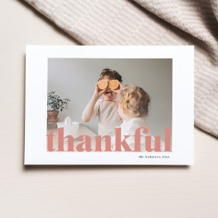 Family Photo   Happy Thanksgiving Thankful Postcar Postcard