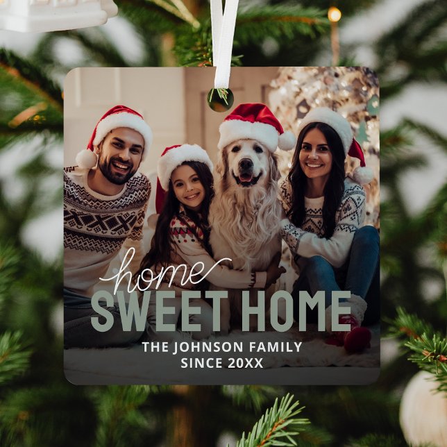 Family Photo Home Sweet Home Christmas Metal Tree Decoration (Creator Uploaded)