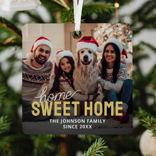 Family Photo Home Sweet Home Christmas Metal Tree Decoration