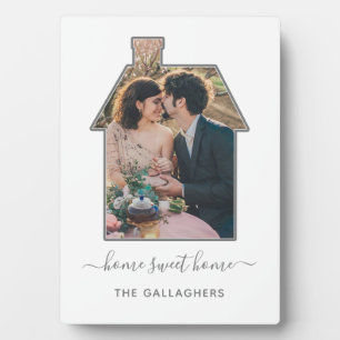 Family Photo House Shape Housewarming Wedding Gift Plaque