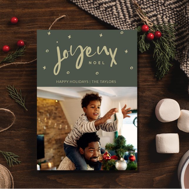 Family Photo Joyeux Noel Christmas Holiday Card (Family Photo Joyeux Noel Christmas Holiday Card)