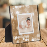 Family Photo Keepsake Plaque<br><div class="desc">Made to look dimensional, a border of stars and dots on gold creates a beautiful frame for your favorite photo on this tabletop plaque with a built-in easel. The image is put directly on the hardboard panel for a stunningly crisp image with an easy wipe clean surface. Great as a...</div>