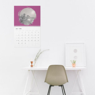 Family Photo Memories in Brushstroke Circles Calendar
