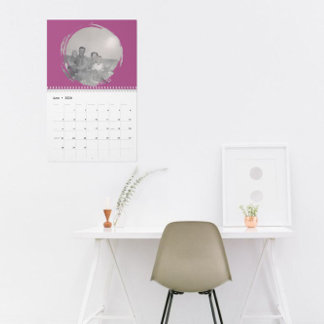 Family Photo Memories in Brushstroke Circles Calendar
