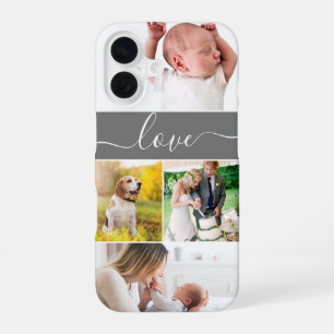 Family Photo Memories Love Script Custom iPhone 16 Case
