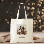 Family Photo & Merry and Bright Minimalistic  Tote Bag<br><div class="desc">Carry holiday cheer wherever you go with our Family Photo & Merry and Bright Minimalistic Christmas Tote Bag. Featuring a sleek design with the phrase "Merry and Bright" and a space for your favourite family photo, this personalised tote is both stylish and functional. Perfect for holiday shopping, carrying gifts, or...</div>