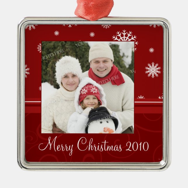 Family Photo Merry Christmas 2010 Ornament (Front)