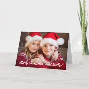 Family Photo Merry Christmas Aunt Holiday Card