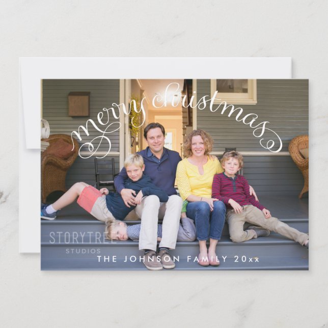 Family Photo Merry Christmas Holiday Card (Front)