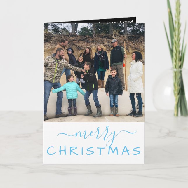 Family Photo Merry Christmas Letter HOLIDAY CARD (Front)