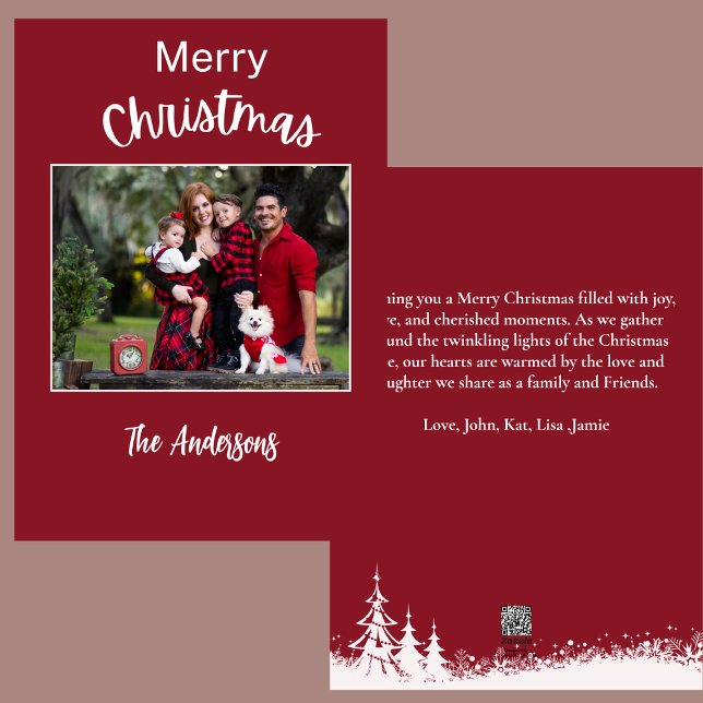Family Photo Message Christmas   Holiday Card (Creator Uploaded)
