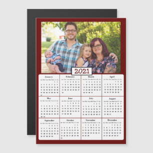 Family Photo Mini 2021 Calendar Magnetic Invitation