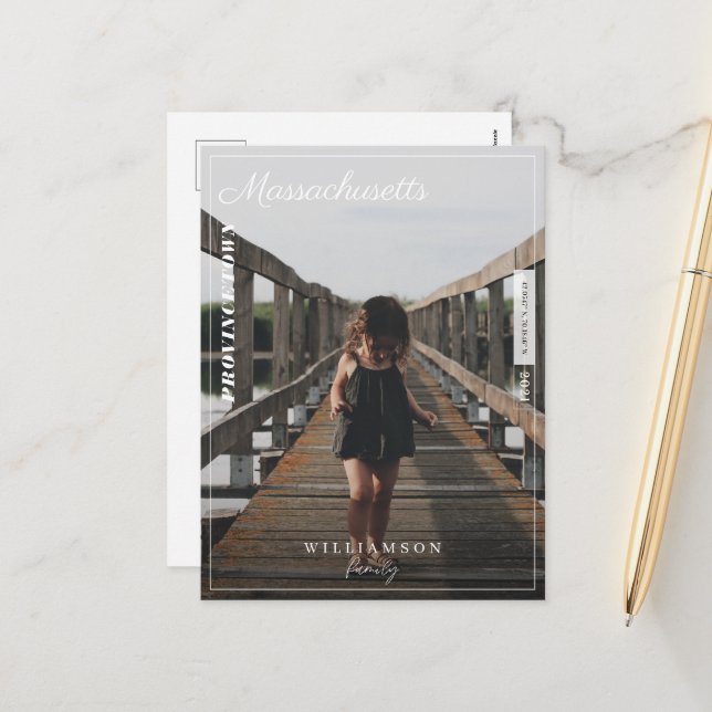 Family Photo Modern Editorial Travel Destination Holiday Postcard (Front/Back In Situ)