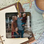 Family Photo Modern Editorial Travel Keepsake Ceramic Ornament<br><div class="desc">Have a special trip, family adventure, or memorable travel destination that you embarked on? Our memorable family photo travel keepsake ornament is perfect for capturing your special trip and display it on your tree to always remember. Modern and minimal design with bold typography makes for a memorable family trip photo...</div>