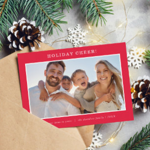 FAMILY PHOTO modern minimal simple festive Holiday Card
