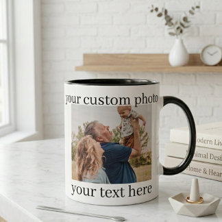 Family Photo Mug Couple & Son Personalised Gift