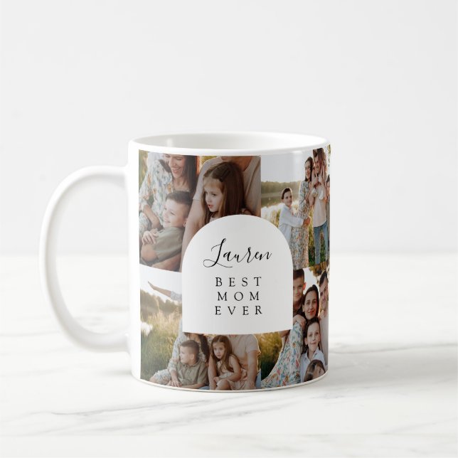 Family Photo Mug Modern Best Mum Ever Mug (Left)