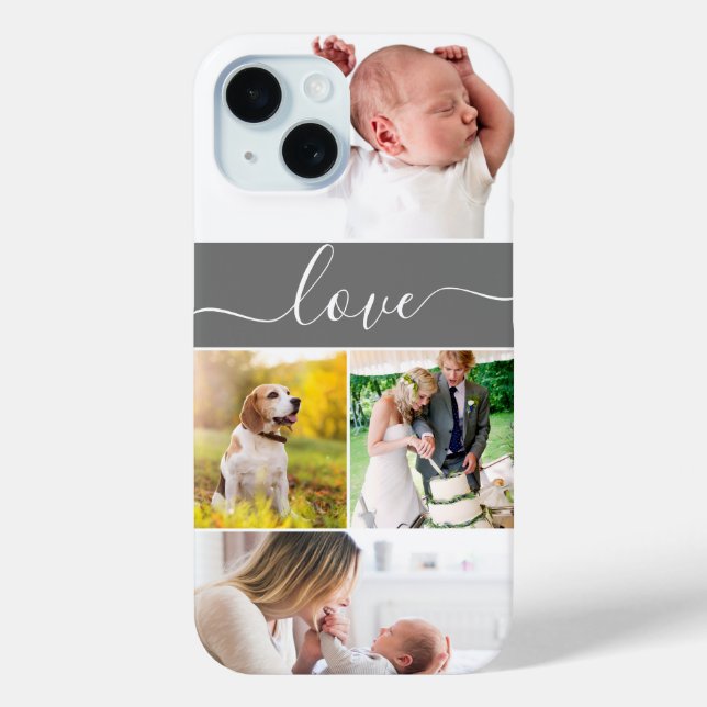 Family Photo Mum Memories Love Script Custom Case-Mate iPhone Case (Back)
