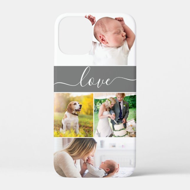 Family Photo Mum Memories Love Script Custom Case-Mate iPhone Case (Back)