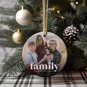 Family Photo & Name Ceramic Tree Decoration