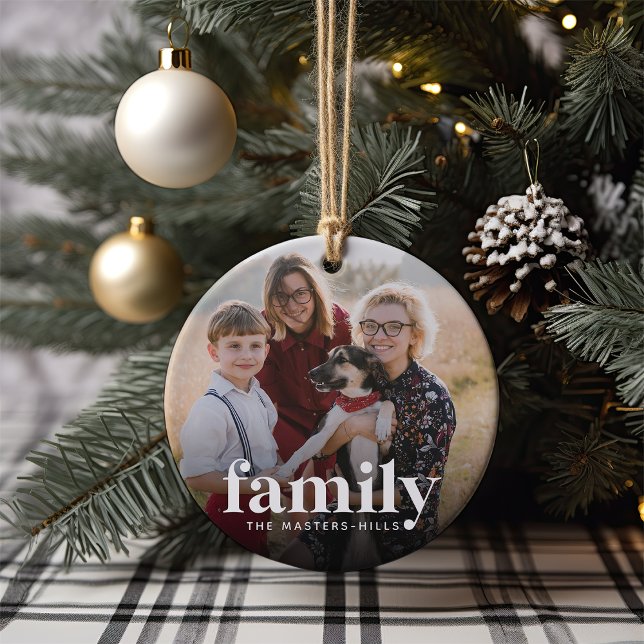 Family Photo & Name Ceramic Tree Decoration (Creator Uploaded)