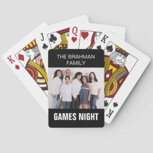 Family Photo & Name Game's Night   Custom Colour Playing Cards