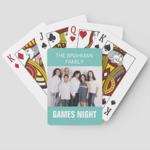 Family Photo & Name Game's Night Custom Colour Playing Cards