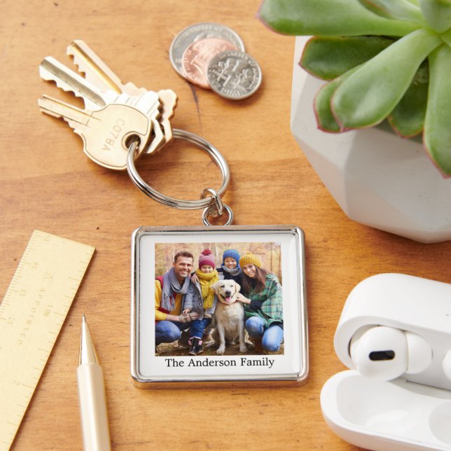 Family Photo & Name Key Ring (Desk)